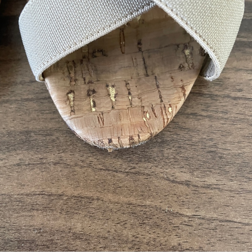 Manolo Blahnik Lasti Cork Heels Cream Neutral 6.5 - Picture 6 of 15
